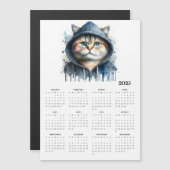 水の色の猫のフード付きスウェットシャツスプラッシュアート2025カレンダー (正面/裏面)