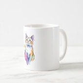 水の色の猫マフニーのギフト猫の水の色 コーヒーマグカップ (正面右)