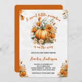 水の色の甘いカボチャ秋ベビーシャワー 招待状 (正面/裏面)