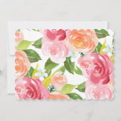 水の色の甘いバニーベビーシャワーティーパーティー 招待状 (裏面)