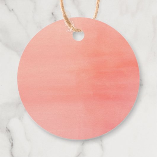 水の色の甘い小さな桃ありがとう フェイバータグ (裏面)