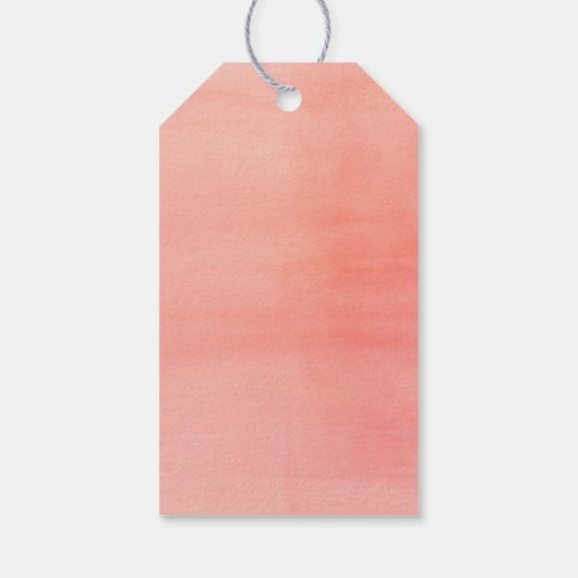 水の色の甘い小さな桃の赤ちゃんシャワー ギフトタグ (裏面)