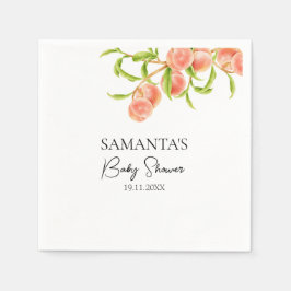 水の色の甘い小さな桃の赤ちゃんシャワー スタンダードカクテルナプキン