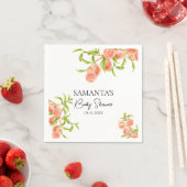 水の色の甘い小さな桃の赤ちゃんシャワー スタンダードカクテルナプキン (インサイチュ)