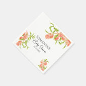 水の色の甘い小さな桃の赤ちゃんシャワー スタンダードカクテルナプキン (角)