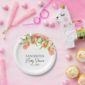 水の色の甘い小さな桃の赤ちゃんシャワー ペーパープレート (パーティー)
