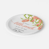 水の色の甘い小さな桃の赤ちゃんシャワー ペーパープレート (アングル)