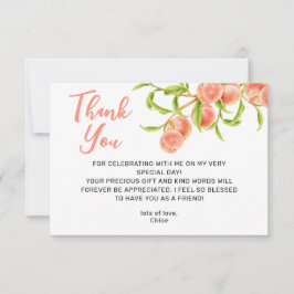 水の色の甘い小さな桃 サンキューカード