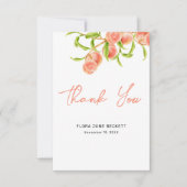 水の色の甘い小さな桃 サンキューカード (正面)