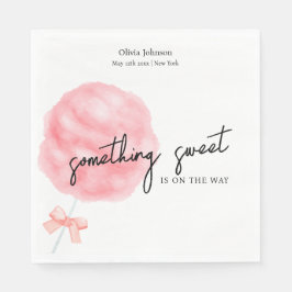 水の色の甘い弓コットンキャンディーベビーシャワー スタンダードランチョンナプキン