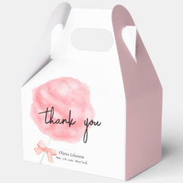 水の色の甘い弓コットンキャンディーベビーシャワー フェイバーボックス