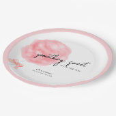 水の色の甘い弓コットンキャンディーベビーシャワー ペーパープレート (アングル)