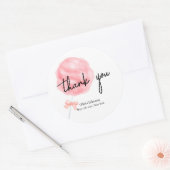 水の色の甘い弓コットンキャンディーベビーシャワー ラウンドシール (封筒)