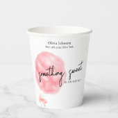 水の色の甘い弓コットンキャンディーベビーシャワー 紙コップ (裏面)