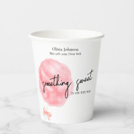 水の色の甘い弓コットンキャンディーベビーシャワー 紙コップ