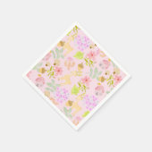 水の色の甘い物ピンクのナプキン。 スタンダードカクテルナプキン (角)