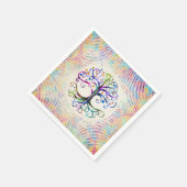 水の色の生命の木 スタンダードカクテルナプキン (角)