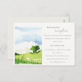 水の色の田舎のヒルズウェディングレセプション エンクロージャーカード (正面/裏面)