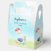 水の色の男の子のロスターベビーシャワーファーム フェイバーボックス (オープン)
