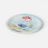 水の色の男の子のロスターベビーシャワーファーム ペーパープレート (アングル)