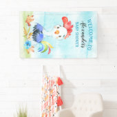 水の色の男の子のロスターベビーシャワーファーム 横断幕 (インサイチュ)