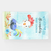 水の色の男の子のロスターベビーシャワーファーム 横断幕 (横)