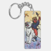 水の色の男の子の王は白いパンパワーに乗る キーホルダー (正面左)