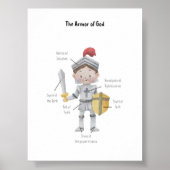 水の色の男の子の神の鎧プリント ポスター (正面)