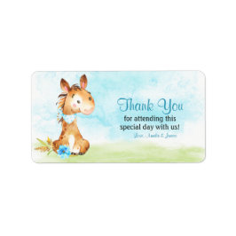 水の色の男の子の馬の赤ちゃんシャワー農場ありがとう ラベル