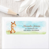 水の色の男の子の馬ベビーシャワーファーム ラベル (インサイチュ)