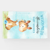 水の色の男の子の馬ベビーシャワーファーム 横断幕 (横)