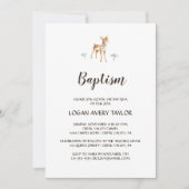 水の色の男の子の鹿の白いバプテスマ 招待状 (正面)