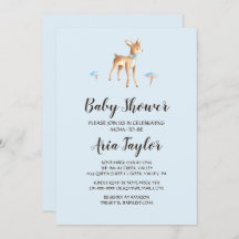 水の色の男の子の鹿キノコの赤ちゃんシャワー