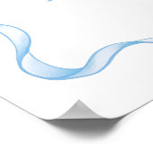 水の色の男の子リボンほこりっぽいブルーボウ赤ちゃんシャワー ポスター (角)