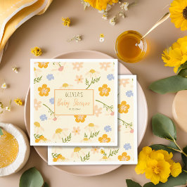 水の色の男女兼用ママへビー赤ちゃんシャワー スタンダードカクテルナプキン