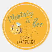 水の色の男女兼用ママへビー赤ちゃんシャワー ラウンドシール (正面)