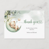 水の色の男女兼用緑のクマありがとう エンクロージャーカード (正面)