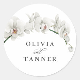 水の色の白い蘭トロピカルパラダイス結婚ズ ラウンドシール