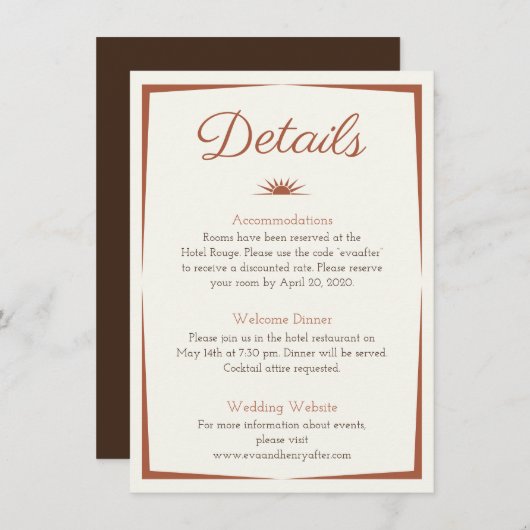 水の色の目的地：ロマンチックな砂漠の詳細 エンクロージャーカード (正面/裏面)