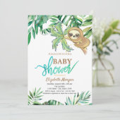 水の色の眠るスロスサマーベビーシャワー 招待状 (スタンド正面)