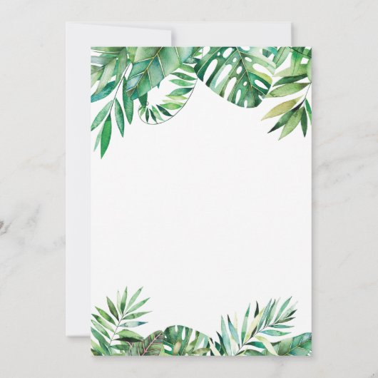 水の色の眠るスロスサマーベビーシャワー 招待状 (裏面)