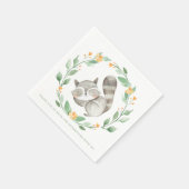 水の色の睡眠アライグマリースベビーシャワー スタンダードカクテルナプキン (角)