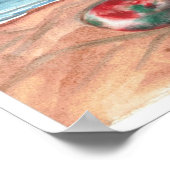 水の色の石のバルト海のビーチ ポスター (角)