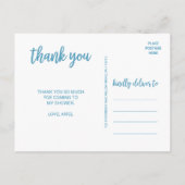 水の色の砂と海ありがとう ポストカード (裏面)