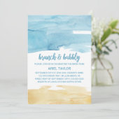 水の色の砂と海のブランチと泡立ち 招待状 (スタンド正面)