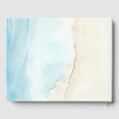 水の色の砂のビーチ熱帯の目的地の結婚式 ゲストブック (裏面)