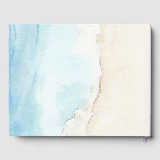 水の色の砂のビーチ熱帯の目的地の結婚式 ゲストブック (裏面)