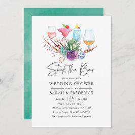 水の色の砂漠の多肉株のバー 招待状