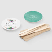 水の色の砂漠の多肉植物結婚式の引き出物 ハンドファン (組立なし)