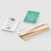 水の色の砂漠の多肉植物結婚式 プログラム ハンドファン (組立なし)